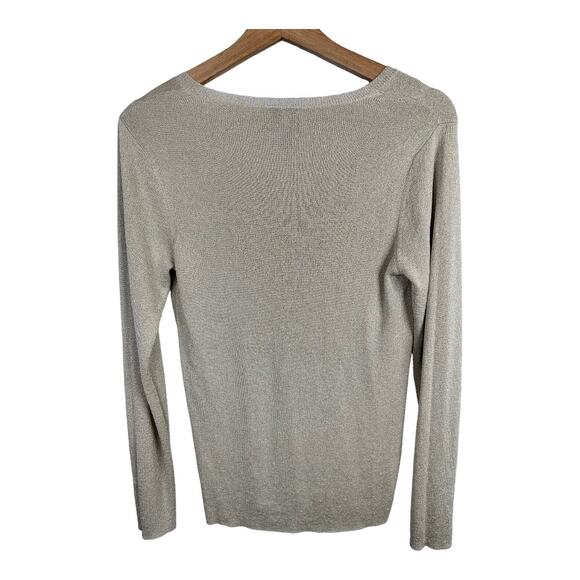Eileen Fisher Womens size XS Shimmer Gold Lightweight V Neck Pullover Sweater - Picture 2 of 11